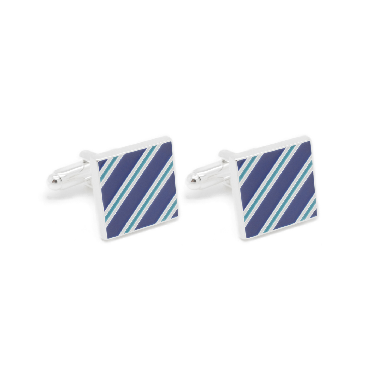 SQUARE STRIPED CUFFLINKS