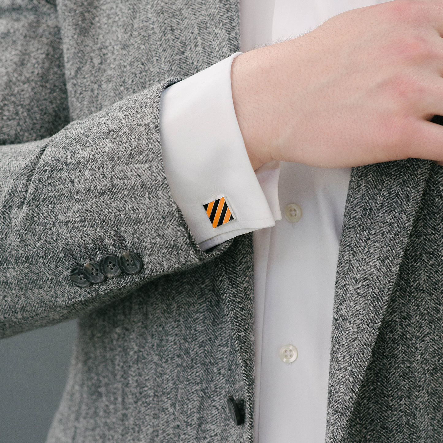 SQUARE STRIPED CUFFLINKS